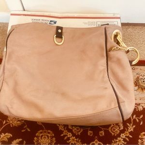 JPK - Paris purse, braided leather handle, metal connections,canvas-like fabric